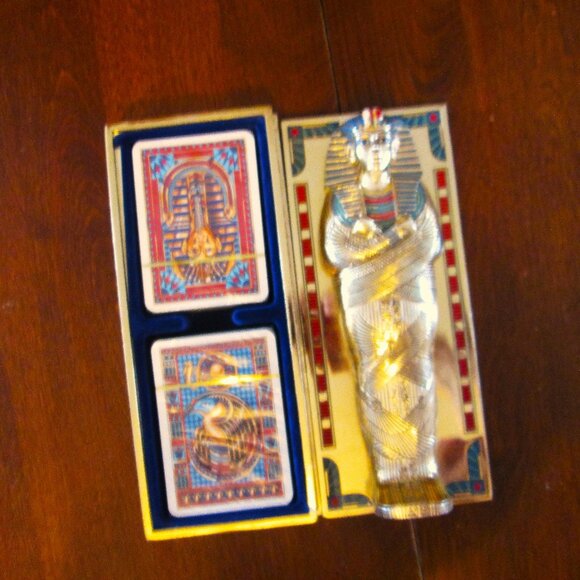 Vtg NWOT The Treasures of Tutankhamuh Card Box handpainted. Limited Edition - Picture 4 of 15